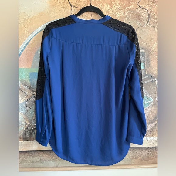 The Kooples Blue Button-down Blouse with lace trims - Picture 11 of 11